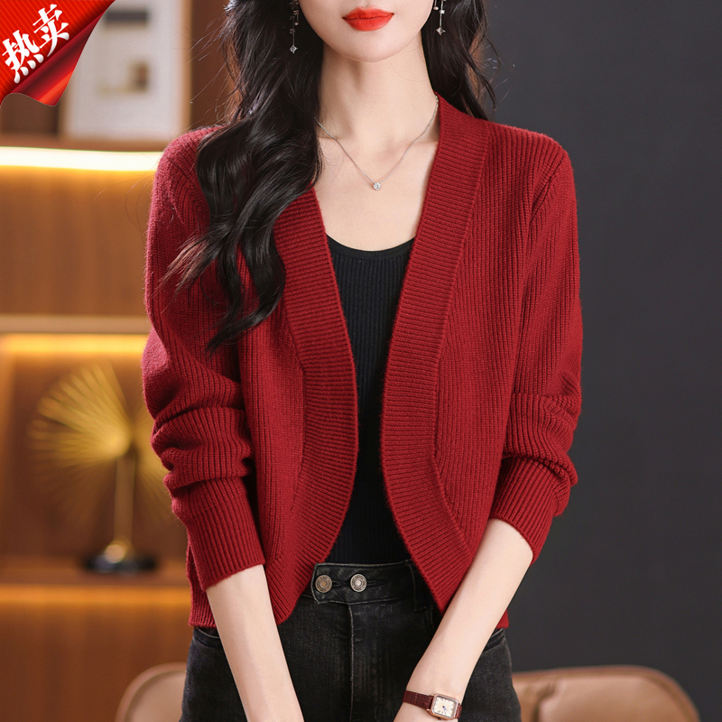 【原版正品】羊毛衫女毛衣披肩外套短款小个子时尚配裙子针织外搭潮