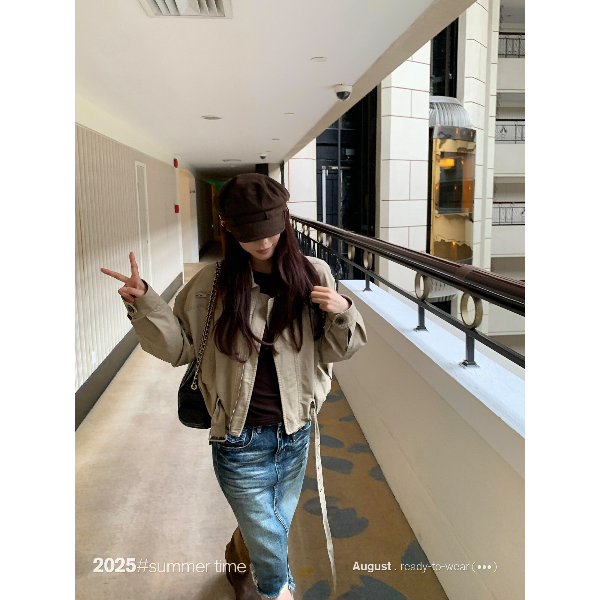 SUNONEONE 短款美式工装外套女早秋季宽松百搭休闲夹克上衣H1314W