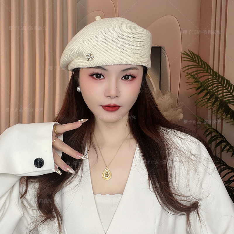 质感好帽~帽子女春夏新款时尚气质贝雷帽透气凉爽薄款韩版画家帽