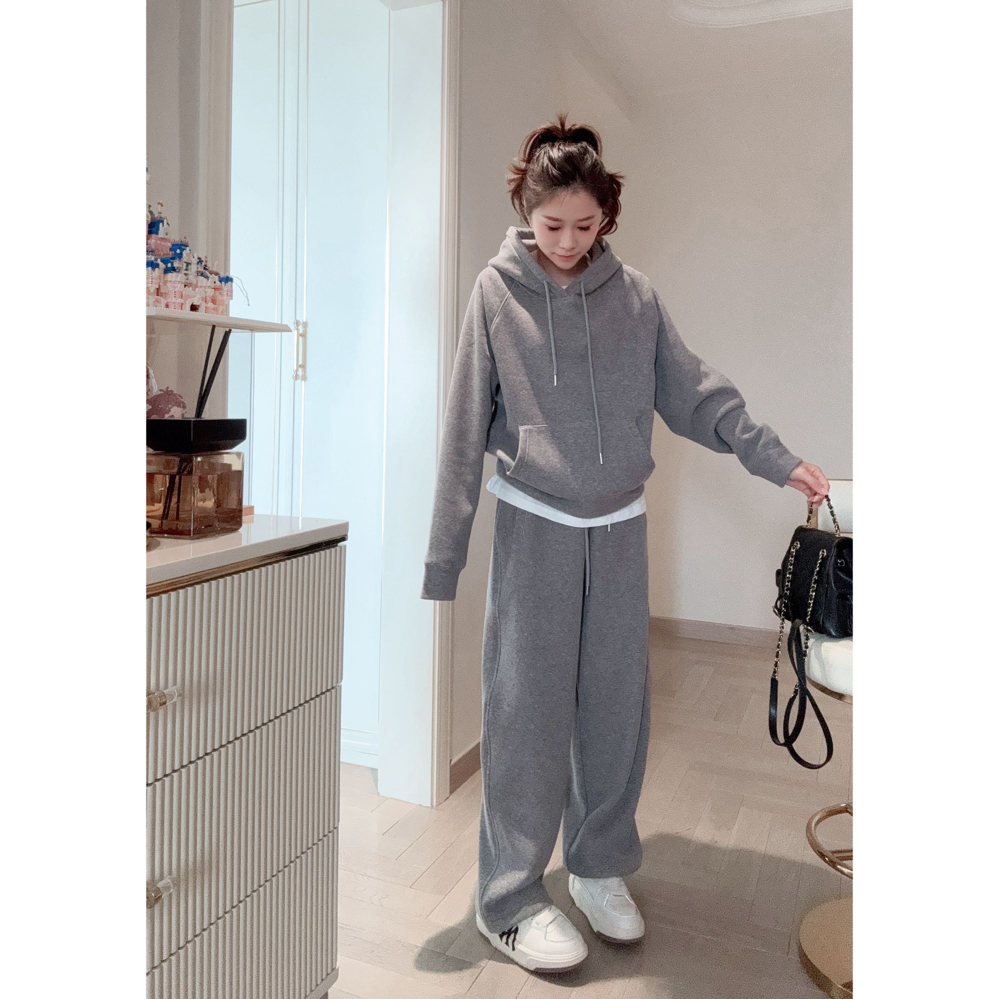 【1211厚绒套装】张凯凯-中版型加厚轻奢舒适加绒时尚女装连帽套装