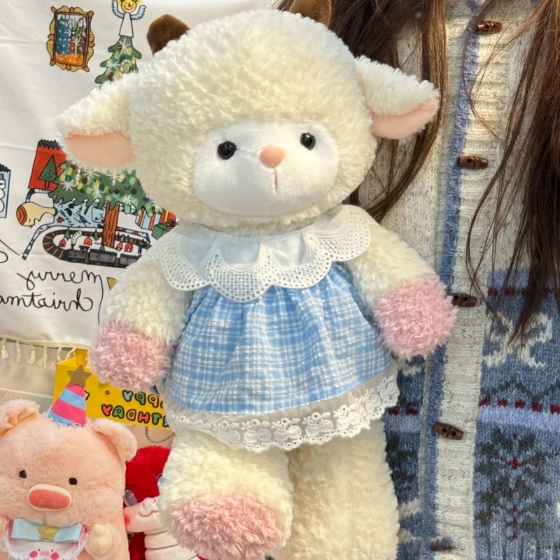 森林跑跑小羊玩偶女孩睡觉抱公仔安抚娃娃毛绒玩具送女生日礼物