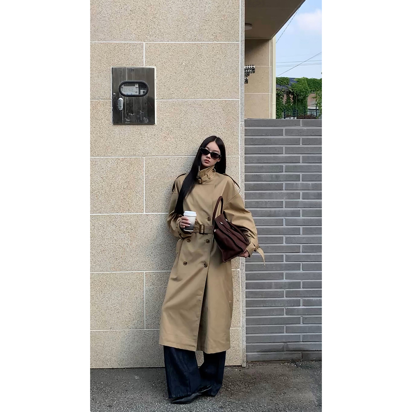 【夜梦巴黎】秋季气质复古时尚英伦风双排扣BC风衣外套253V2101