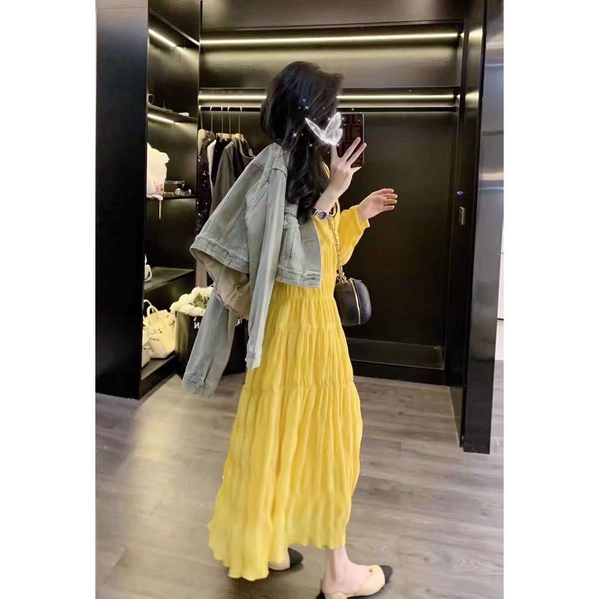 大码女装秋季茶歇法式温柔连衣裙遮肉显瘦复古超仙气质长袖连衣裙