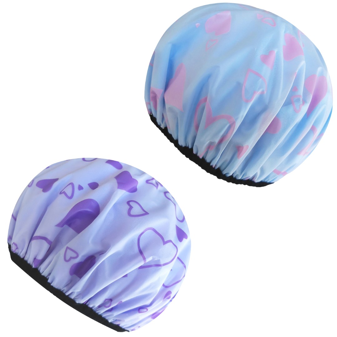 新款外层防水浴帽女洗澡双层加厚厨房防油烟可爱风家用时尚沐浴帽