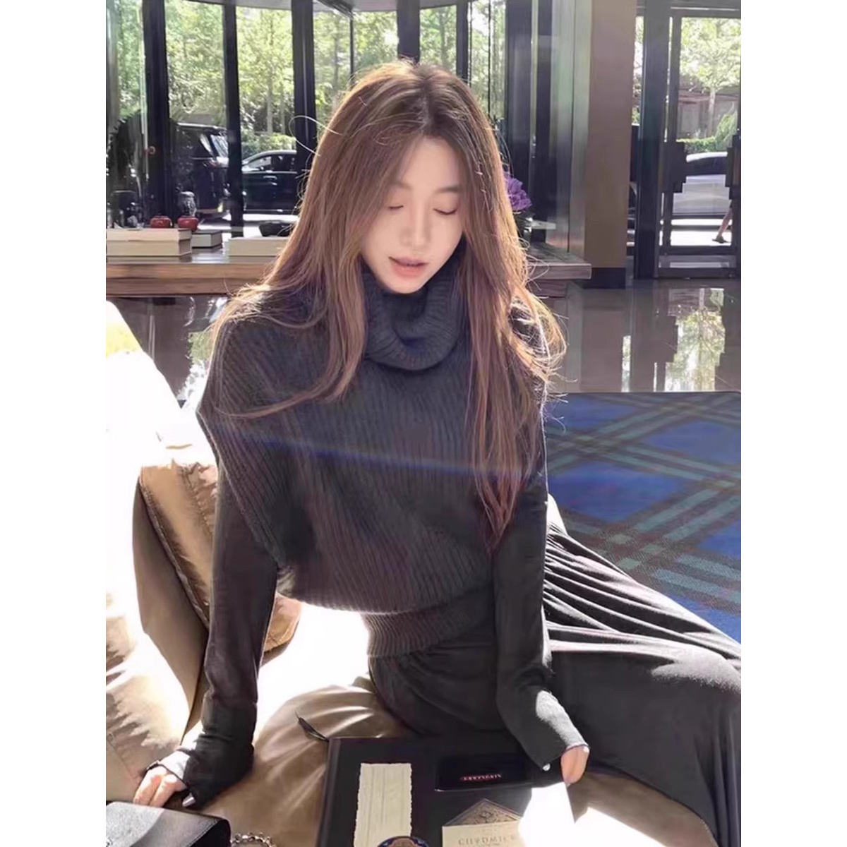 巨好搭！真心舒服！叠穿高领针织衫马甲背心女秋冬新款慵懒宽松上衣