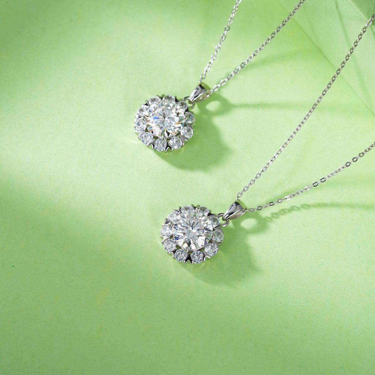 吊坠925银 S925银莫桑石雪花吊坠-多样性发一件V8318-M（甄选）