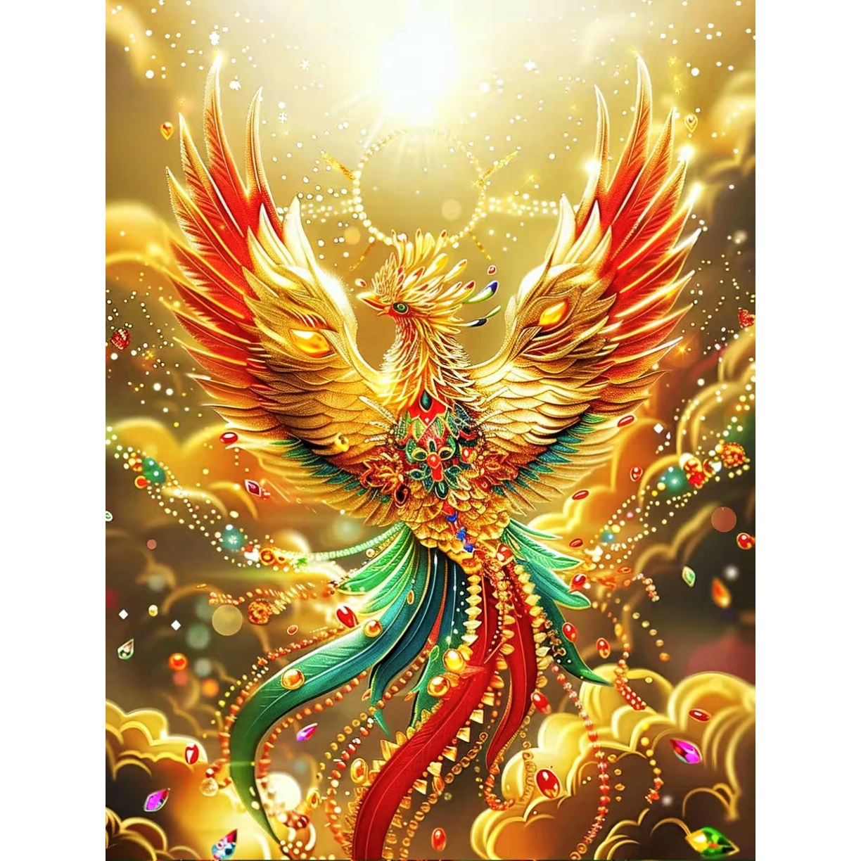 DMC十字绣-吉祥鸟凤凰呈祥凤王108色订制客厅凤凰十字绣新款