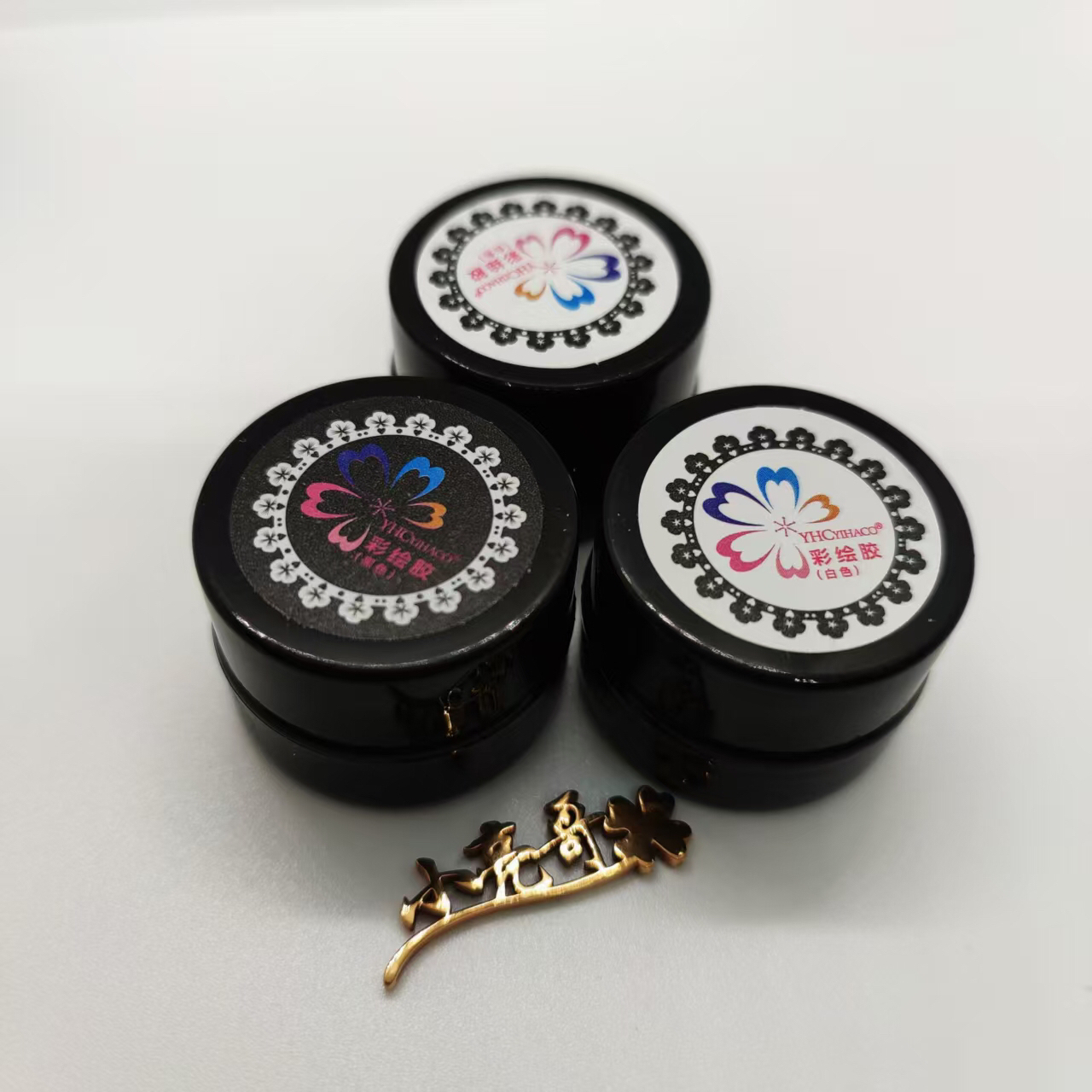 小亮哥同款特调超高饱和美甲黑白色非一般可比免洗彩绘胶画花黑色