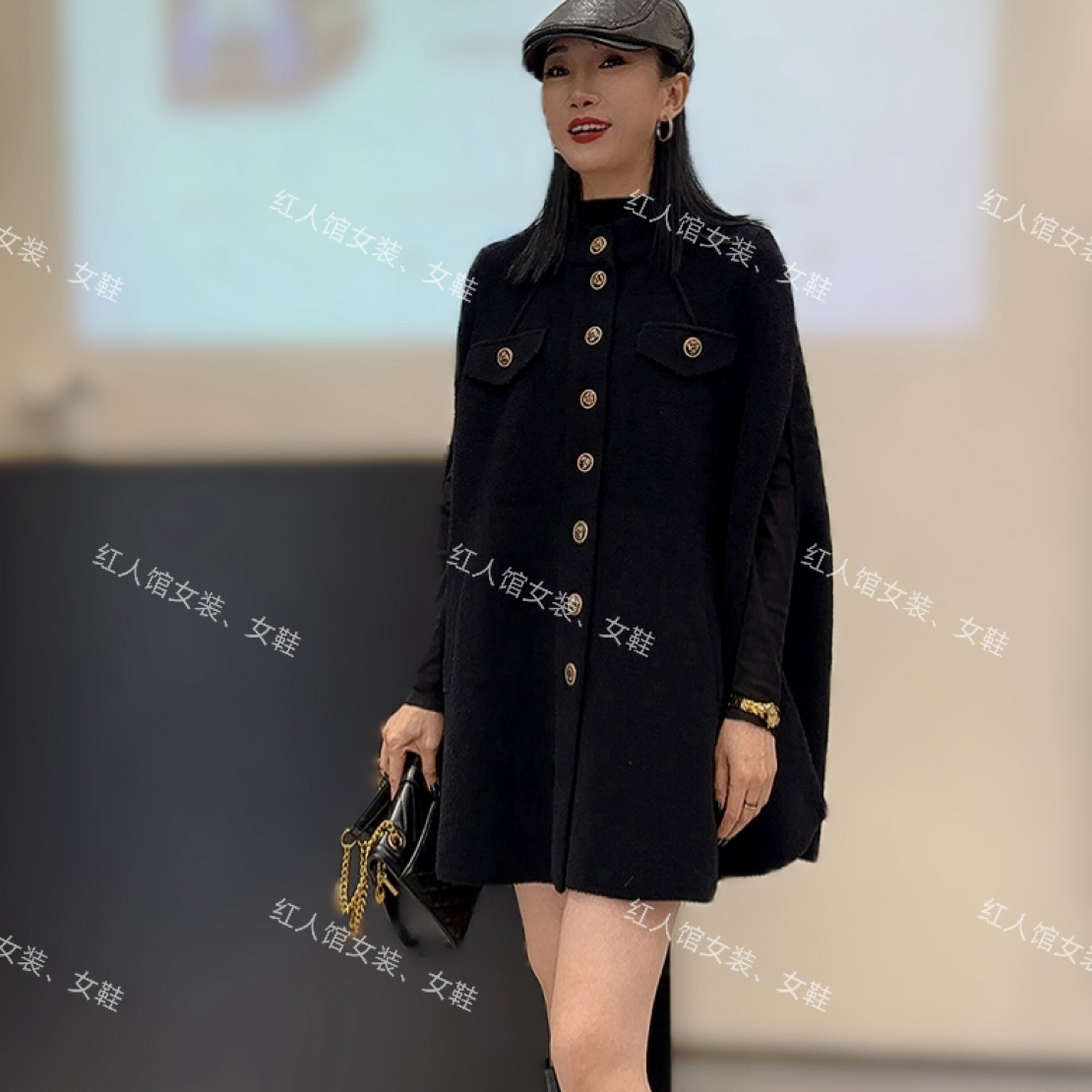 85返场王女王风黑色斗篷外套28