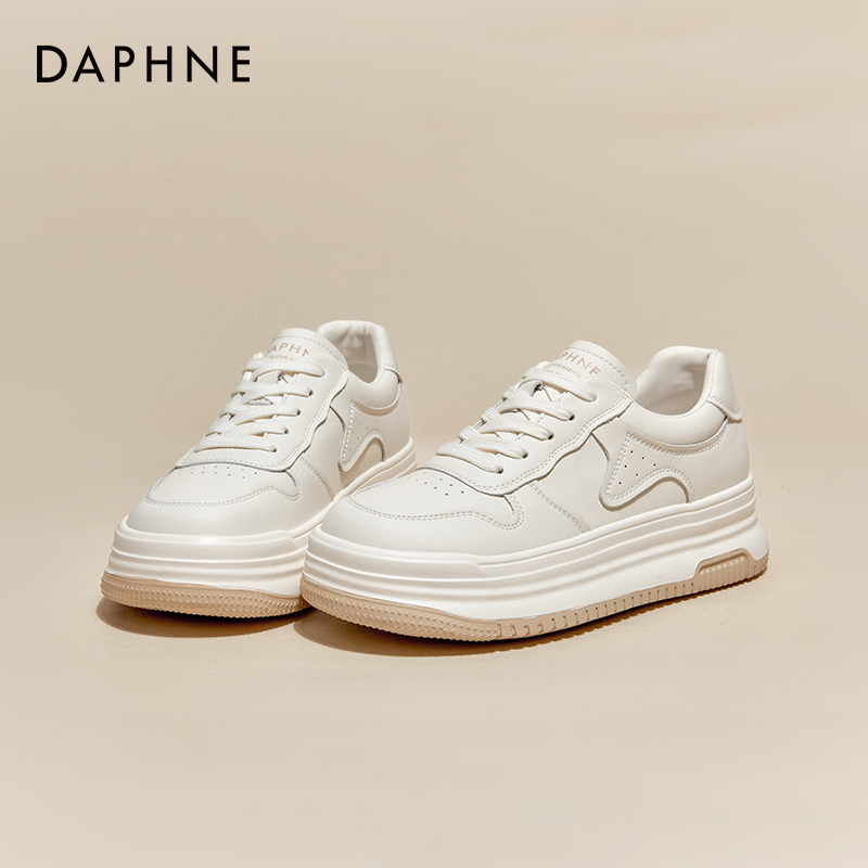 达芙妮厚底百搭小白鞋女2026年秋冬季新款潮流板鞋休闲加绒运动鞋