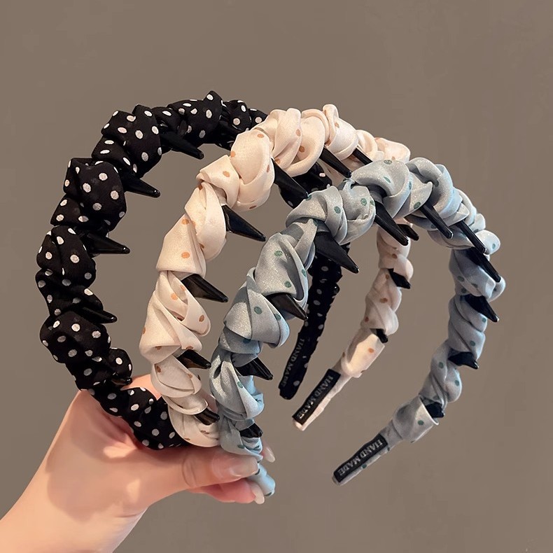 洋气波点发箍女防滑波浪碎发头箍网红2025新款高颅顶洗脸压发卡