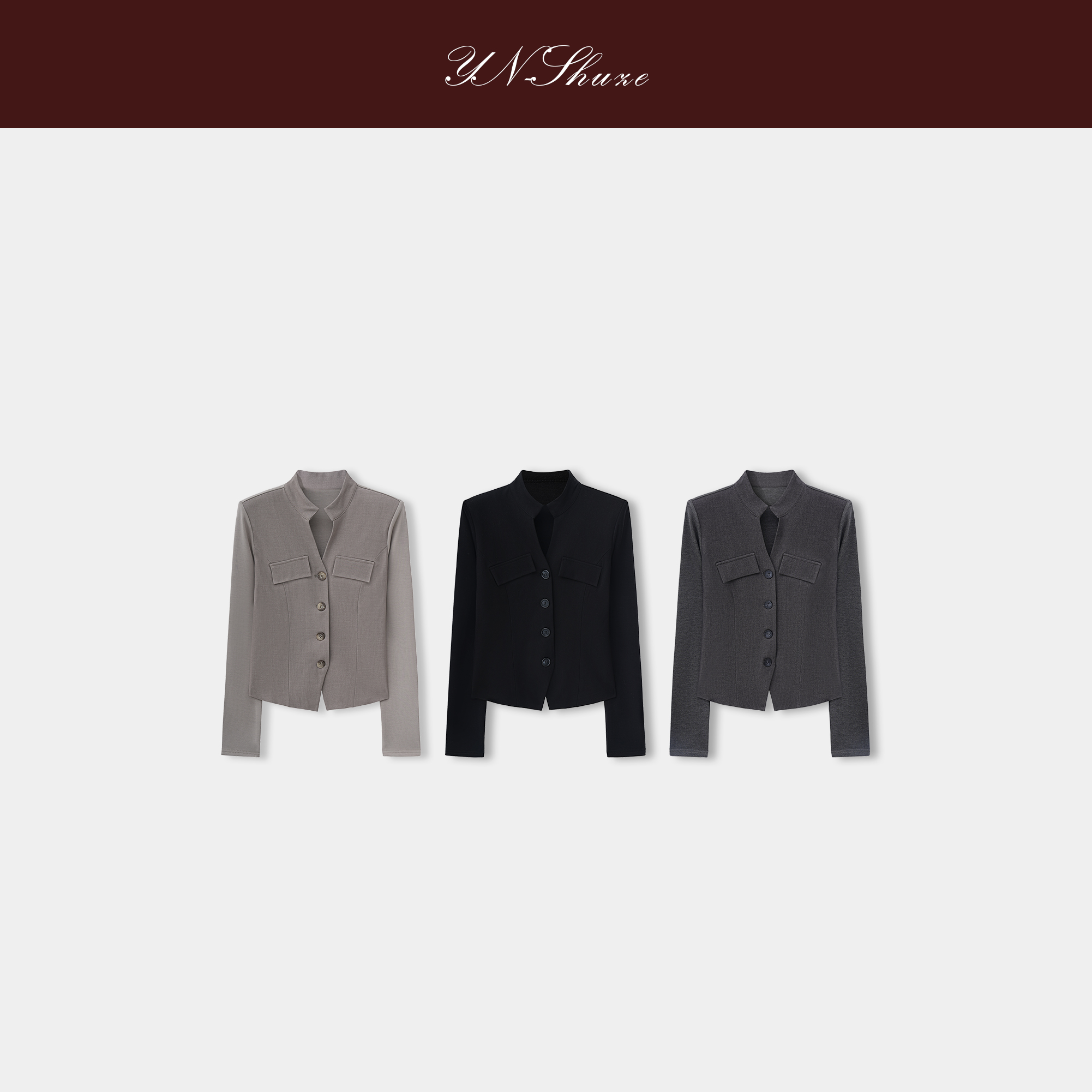 YN-SHUZE【线性之美】舒适简约百搭开衫式长袖上衣SZ-YNB-TX0164