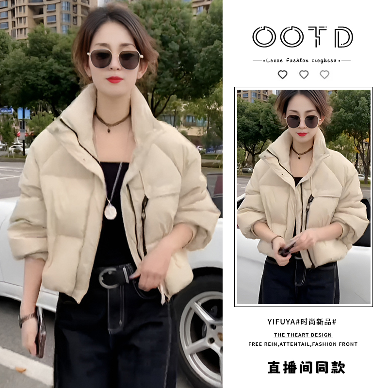 韩版百搭宽松立领短款棉服女2025年冬季新款时尚加厚保暖外套