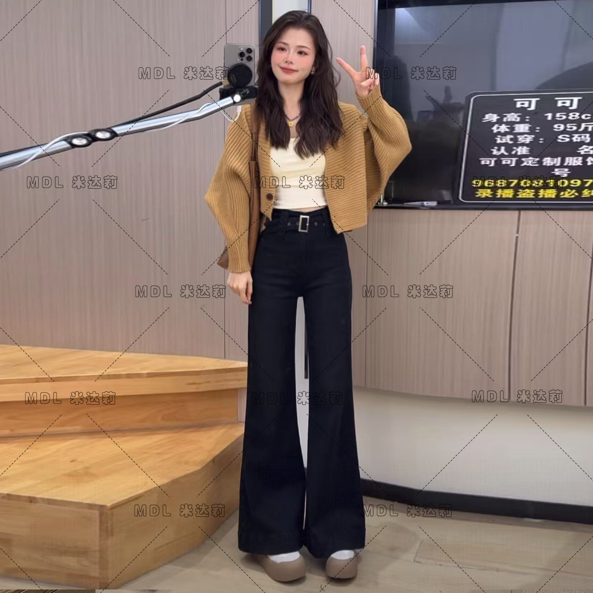 黑色裤子高腰阔腿裤牛仔裤女2025秋季爆款裤子新款宽松直筒潮7922