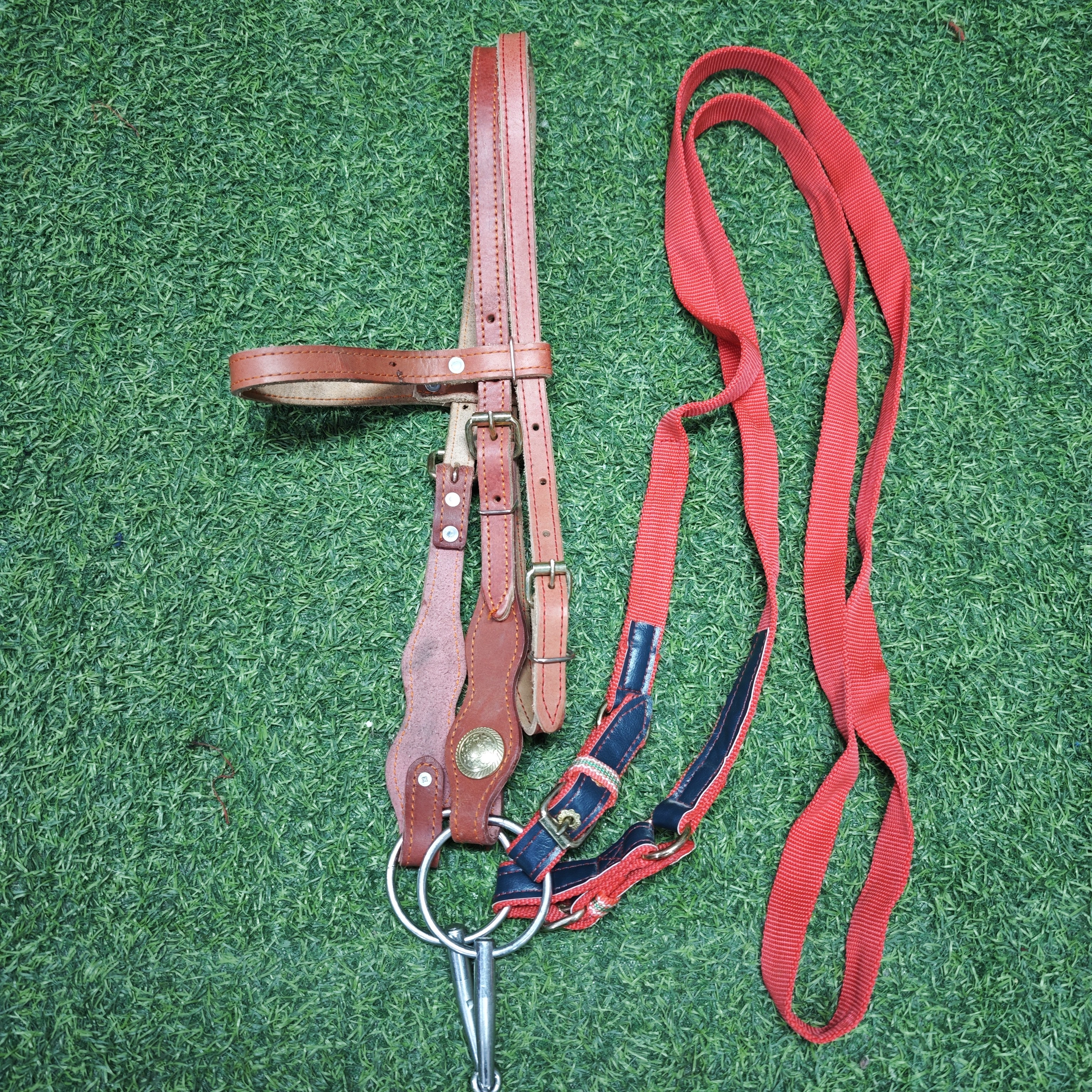 新款纯牛皮水勒一套大小可调节马具骑马马具用品马用品马笼头