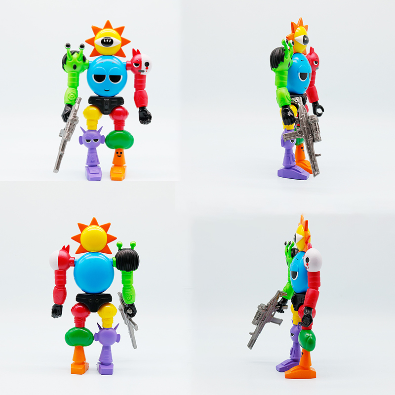 sprunki合体模式节奏四王手办节奏盒子四阶段boss合体模型玩具