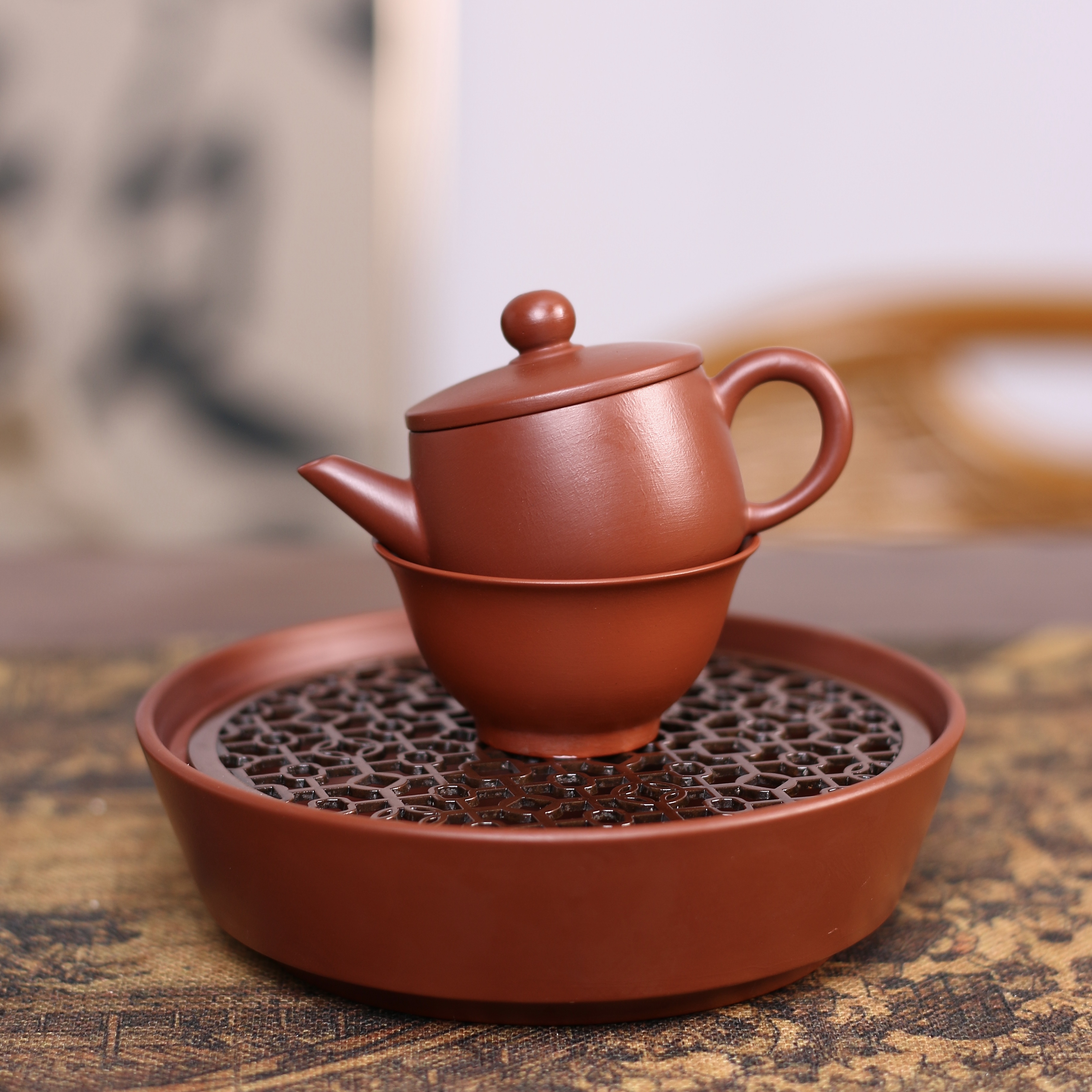 【壶涂涂】潮州小品汉瓦壶50cc小容量一壶一杯喝茶茶壶旅行手拉