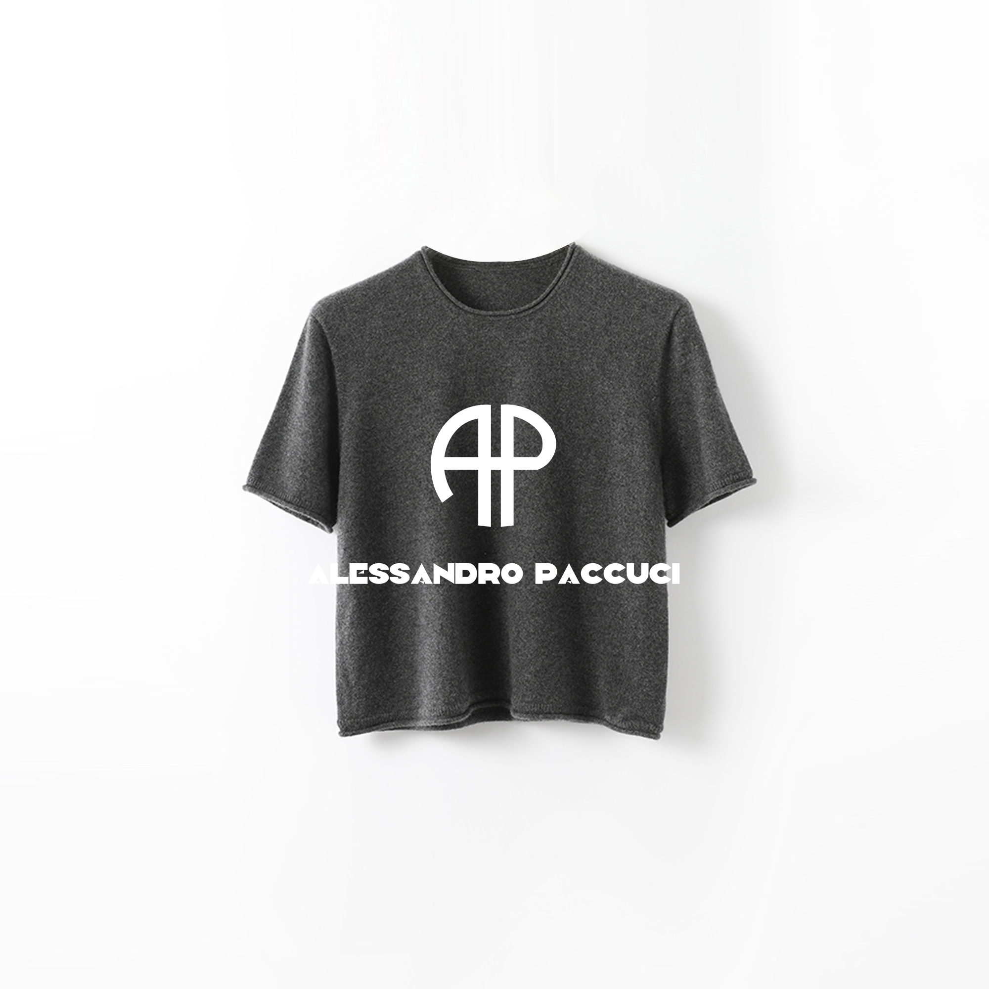 AP洛哥24567X 【单独上衣】山羊绒卷边圆领时尚百搭简约短袖套头衫