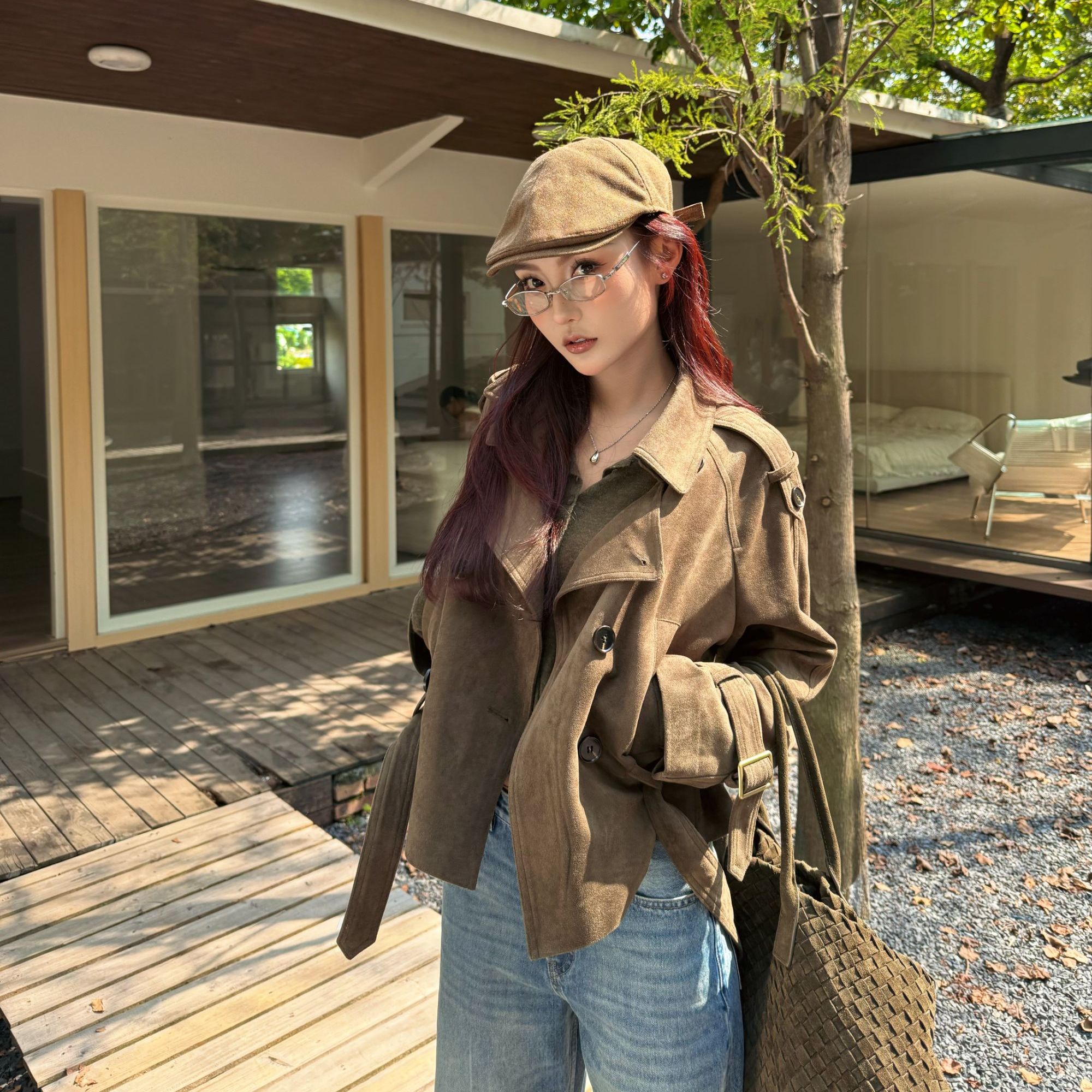 Moprobably李予诺「棕调轻语」复古潮流时尚百搭休闲外套L5357014