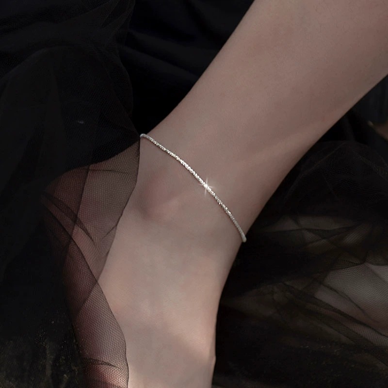 925银脚链 波光粼粼纯银满天星脚链女夏高级感ins小众轻奢足链潮