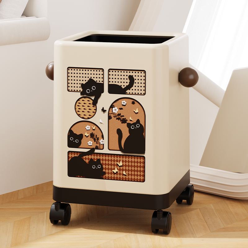 中古风垃圾桶家用客厅高颜值卧室卫生间厨房厕所大号大容量纸篓