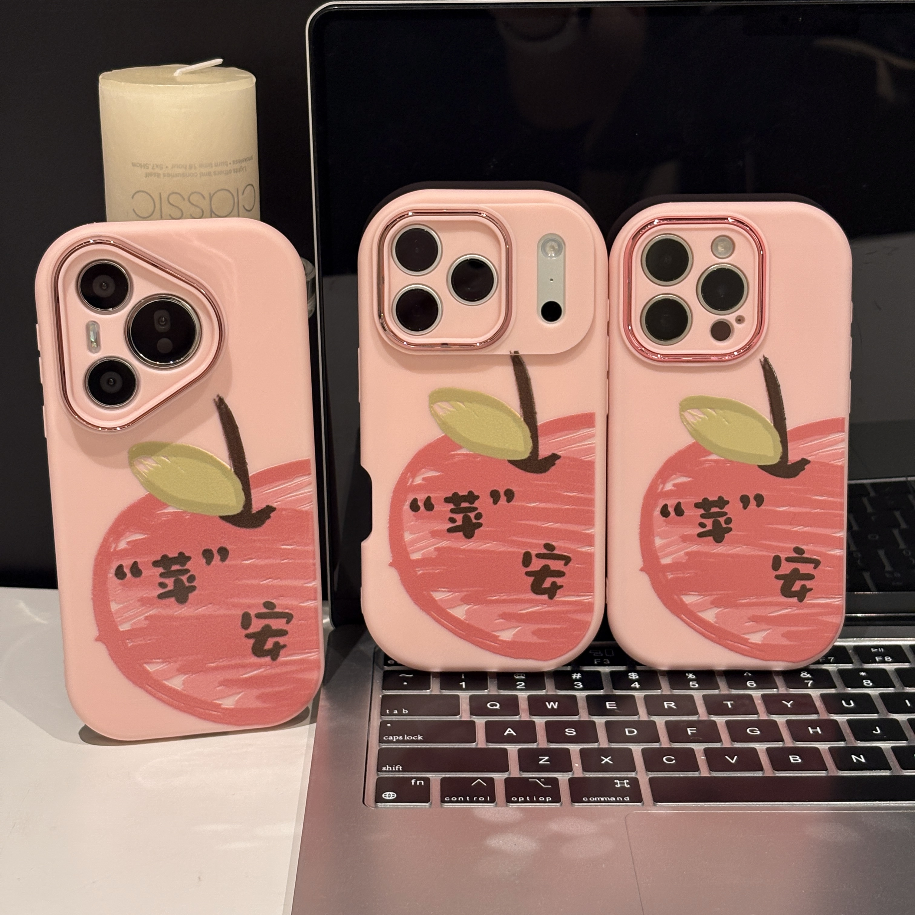 苹安适用苹果17pro手机壳16pm小胖妹华为p80荣耀简约oppo女小米15