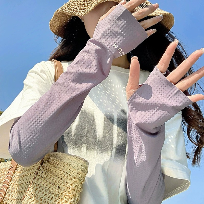 宽松防晒冰袖女2025新款夏高颜值防紫外线遮阳冰丝袖套骑行护手臂