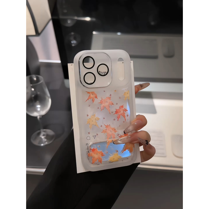 星星枫叶适用苹果17pro手机壳16金属镜框华为p70荣耀oppo小米vivo