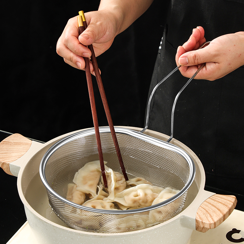 漏勺316不锈钢沥水篮家用厨房捞面勺细网煮面油炸漏网过滤网火锅