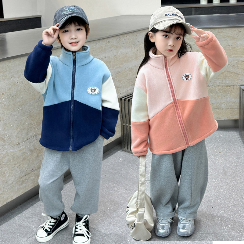 2025新款儿童加绒外套宝宝上衣春款衣服内搭潮