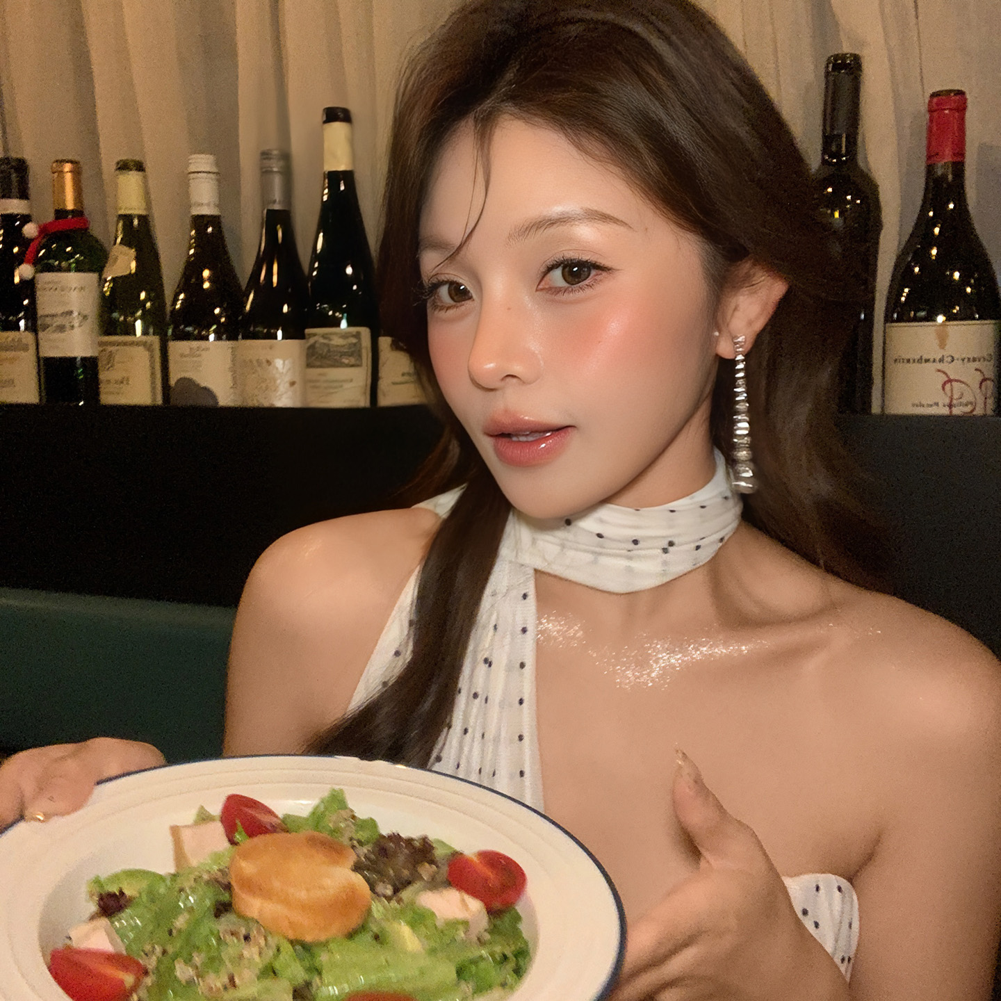 铁合金无非金属耳饰 满钻长款流苏耳环高级感气质晚宴礼服耳饰