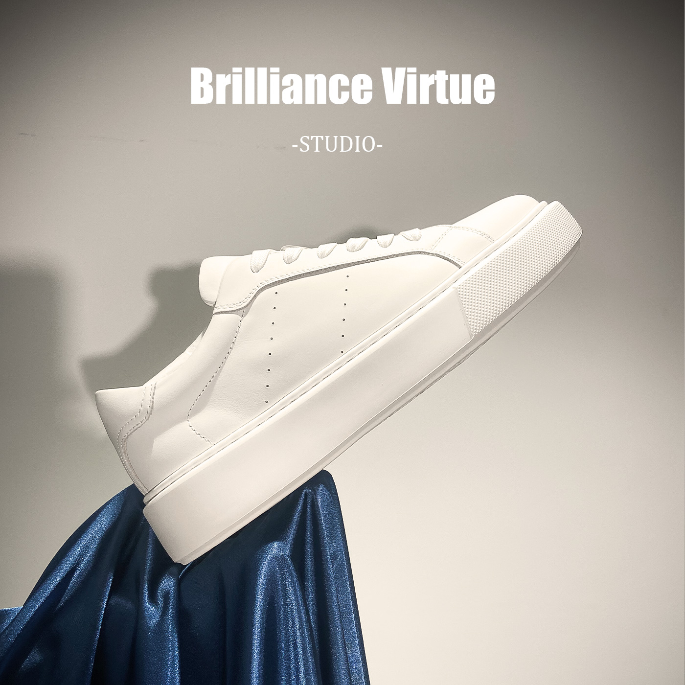 高版本男士厚底增高小白鞋秋冬男鞋时尚百搭鞋子牛皮羊皮内里板鞋