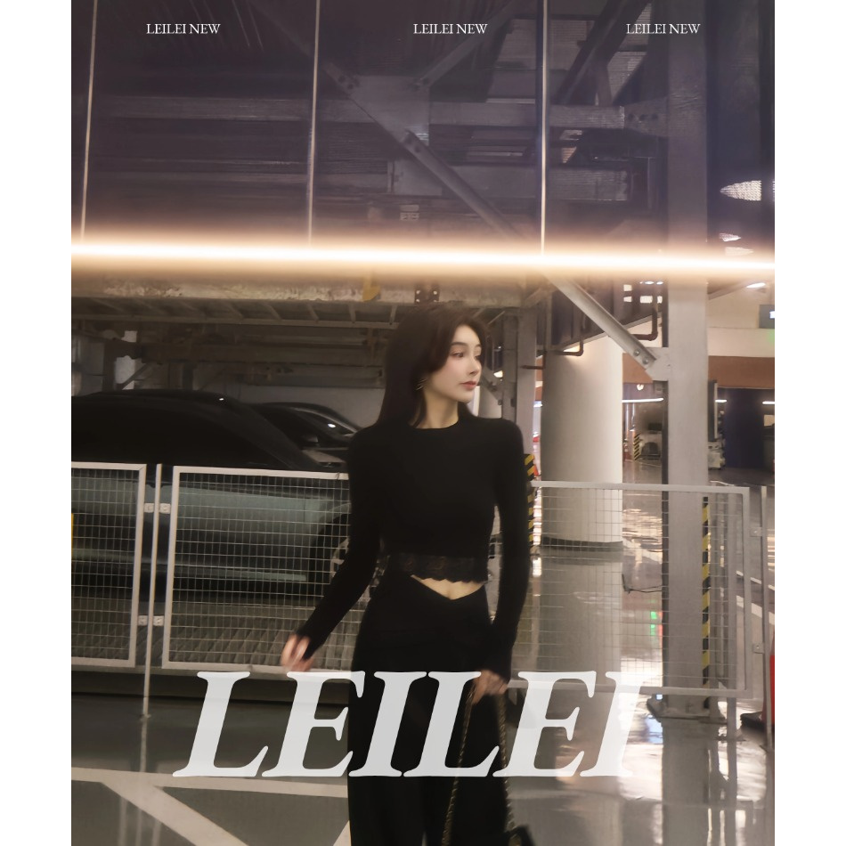 【磊磊】加绒蕾丝上衣 紧身显瘦短款洋气上衣#8875