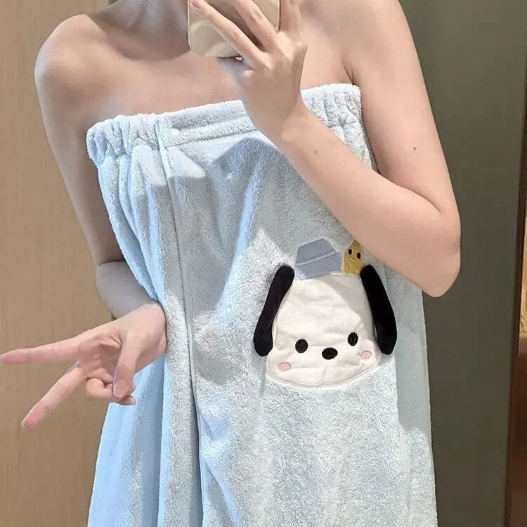 ins可爱帕恰狗浴裙浴袍吸水速干浴巾毛巾可穿可裹夏天游泳居家TJ