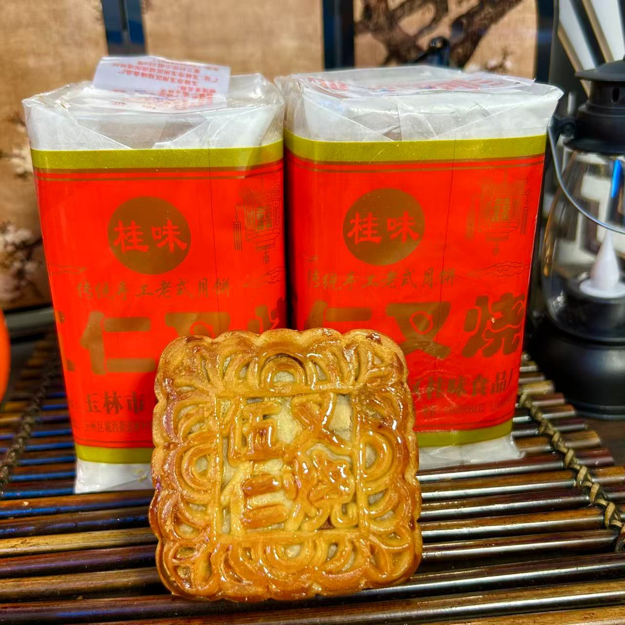 广西特产五仁叉烧传统筒装老式月饼450克/筒/4个正宗广式月饼
