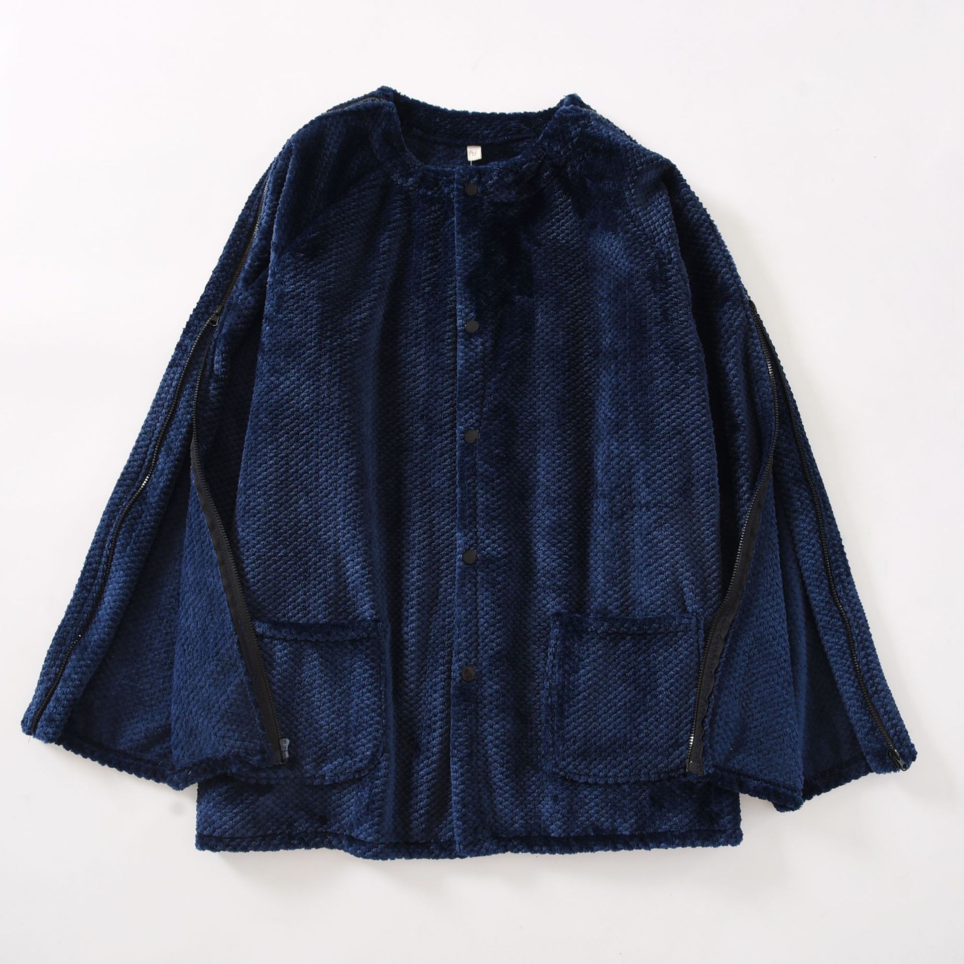 冬天病员服男士手臂骨折上衣厚款肩膀受伤拉链保暖衣袖子开口睡衣