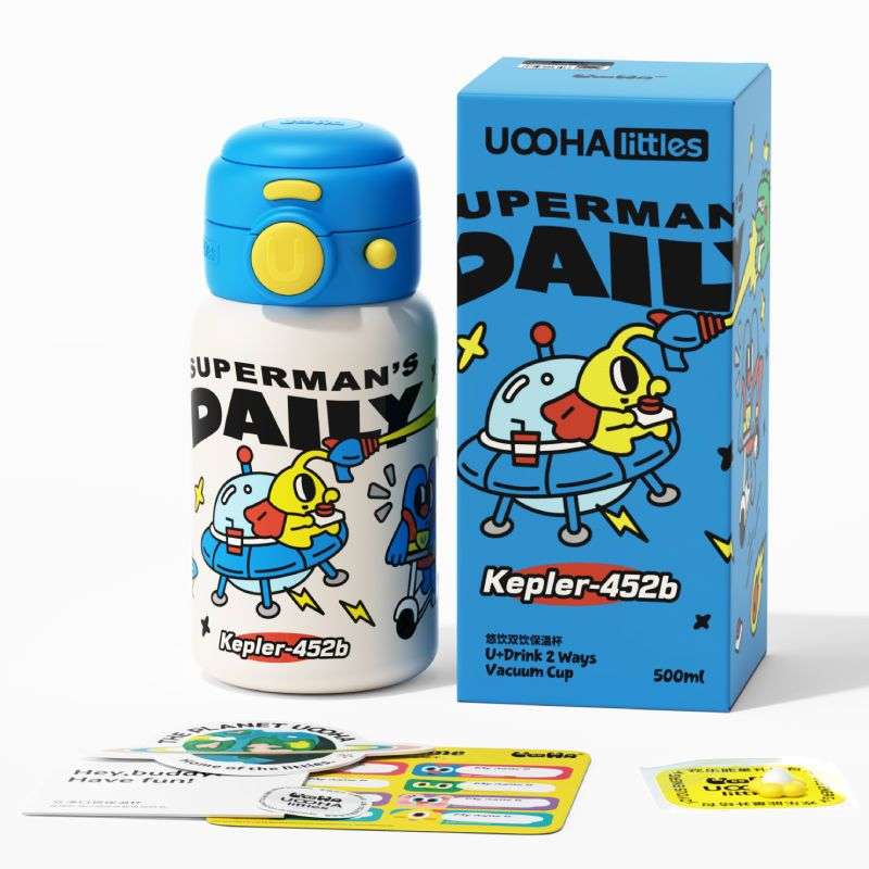 UOOHA悠饮保温杯高颜值便携儿童吸管保冷杯子女不锈钢水杯大容量