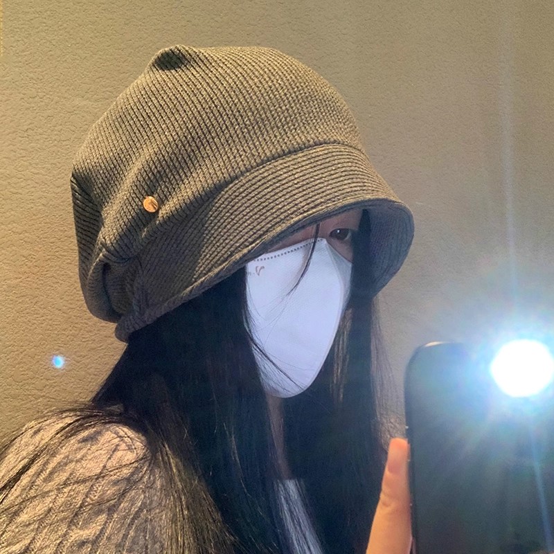 秋冬堆堆帽子女款2025新款韩系显脸小适合方圆脸百搭冷帽包头帽潮