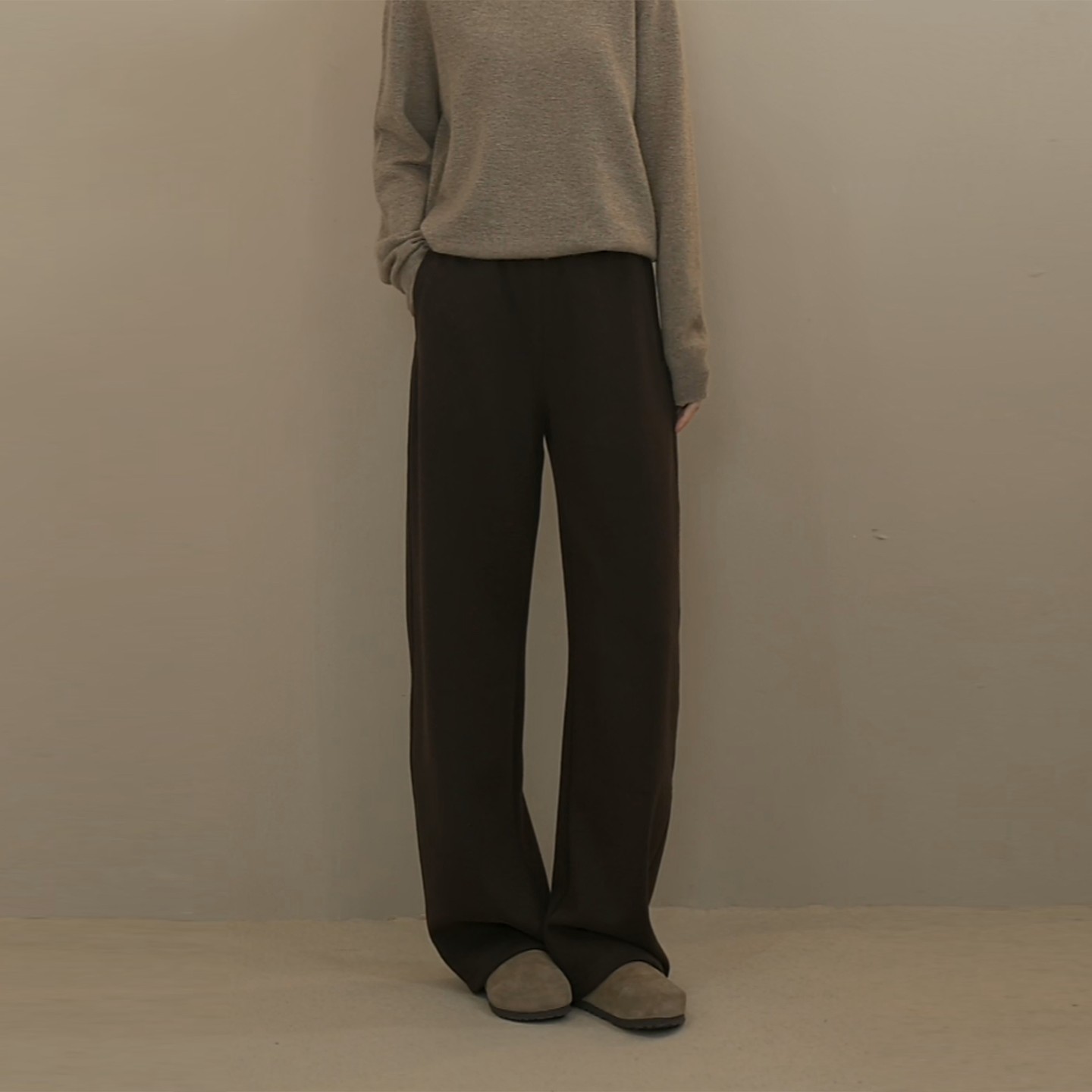 小禾【雪花裤】蚕丝羊毛混纺垂感软糯弹力松紧绒感慵懒休闲茧型裤