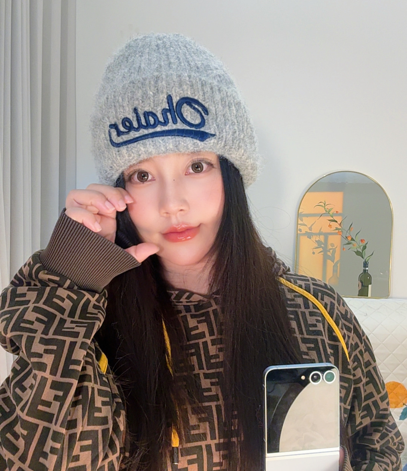 原创针织帽韩版大头围冬季帽子女针织帽时尚保暖百搭加厚