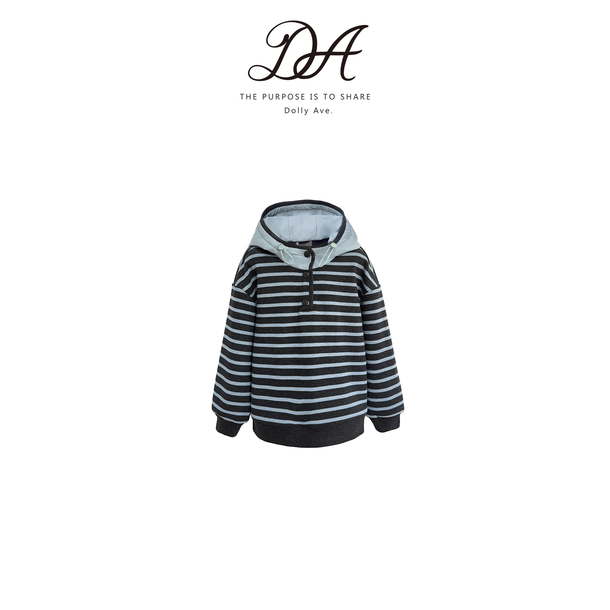 【现货】Dolly Ave「无界系列」高定天丝混纺撞色条纹男女同穿卫衣