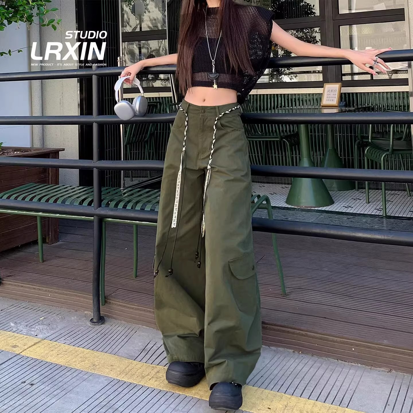 美式复古工装裤女春季加绒加厚口袋设计感宽松潮流薄款休闲裤长裤