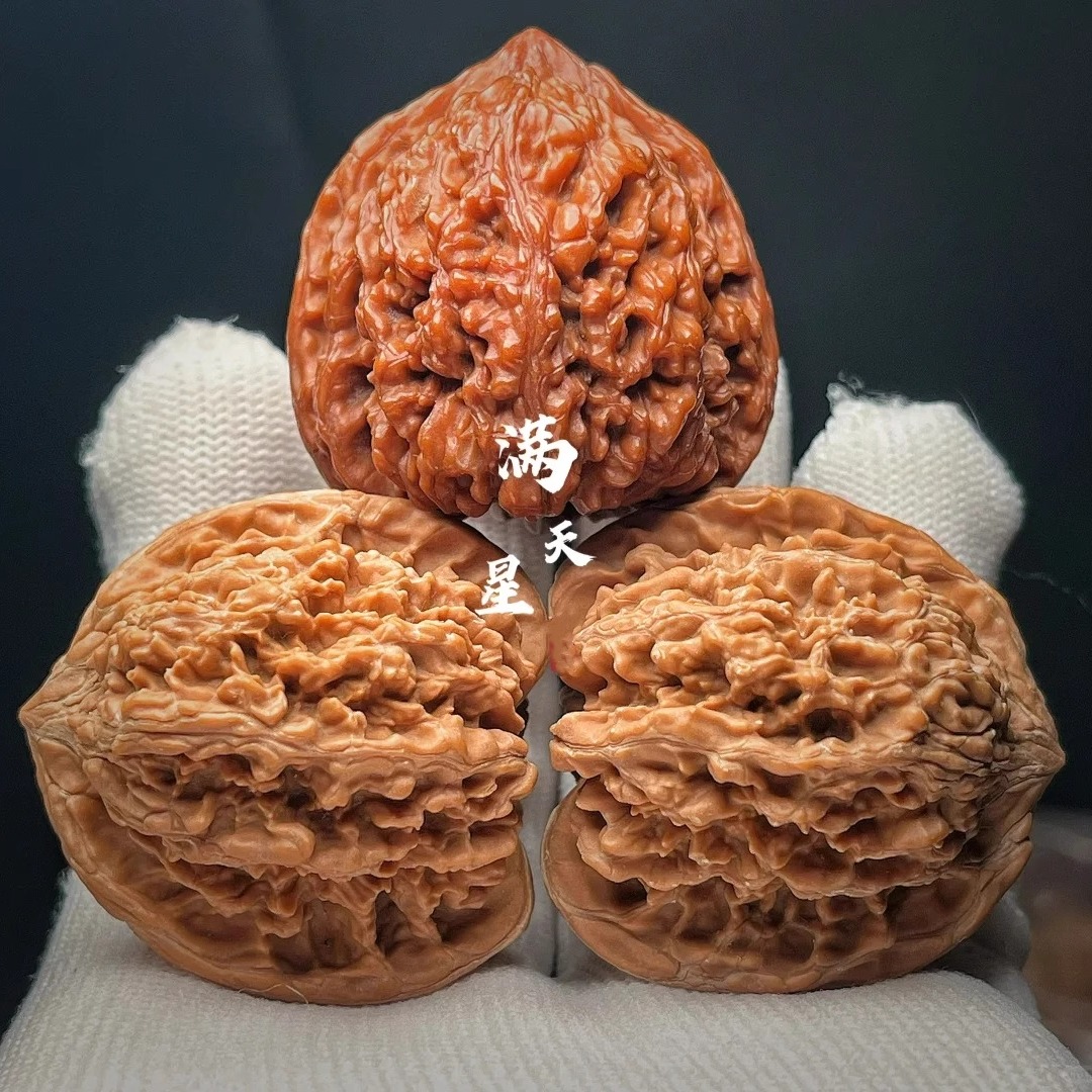 精品高配老树文玩核桃满天星核桃手把件密纹细选把玩狮子头麻核桃
