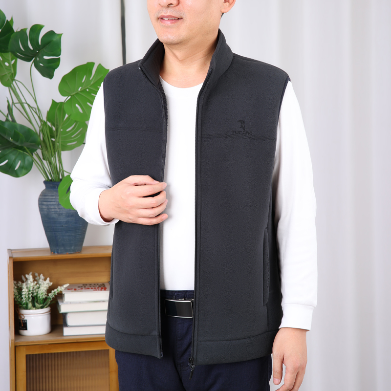 TUCANO/啄木鳥秋冬加绒加厚坎肩男士内外穿马甲外套爸爸抓绒背心