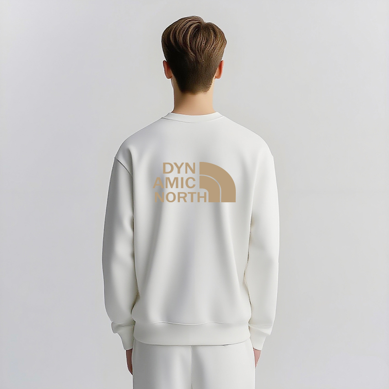 动感北面男子秋冬时尚宽松印花长袖潮流卫衣男士圆领休闲百搭