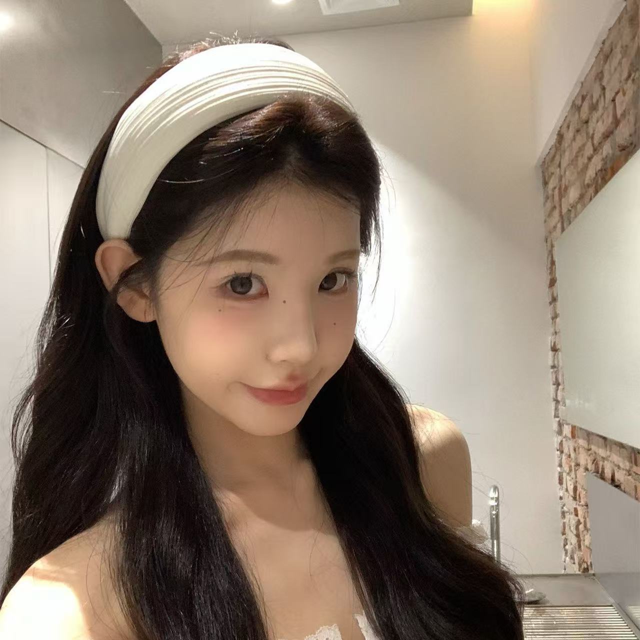 加厚版！白色条纹宽边发箍女不压头发高颅顶头箍发卡日常外戴发饰