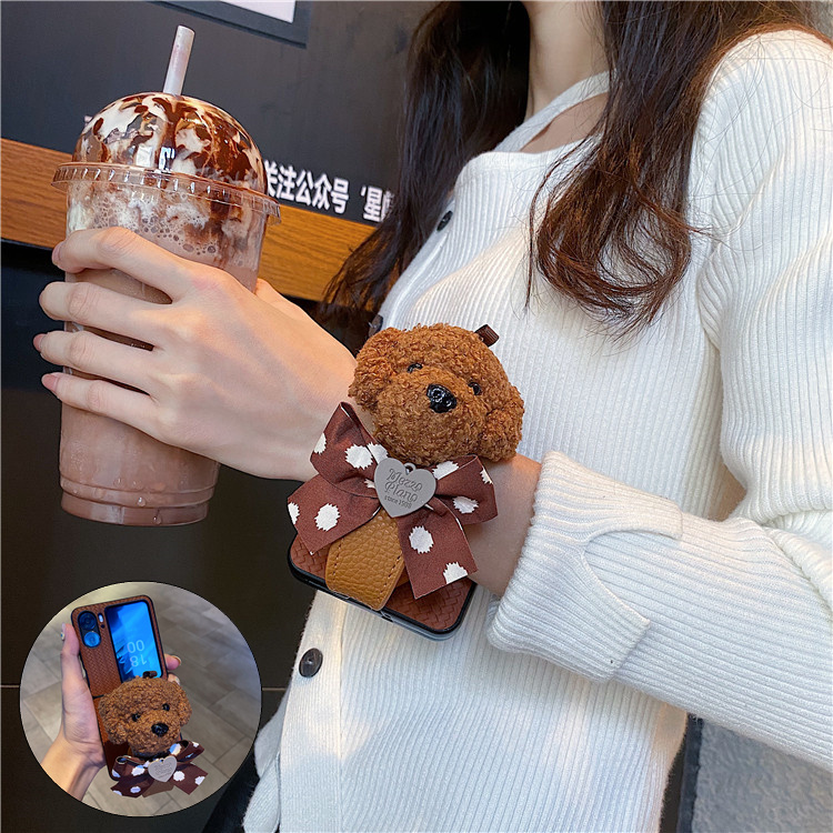 泰迪狗适用oppofindn3flip手机壳purax折叠屏pocket2荣耀magicv