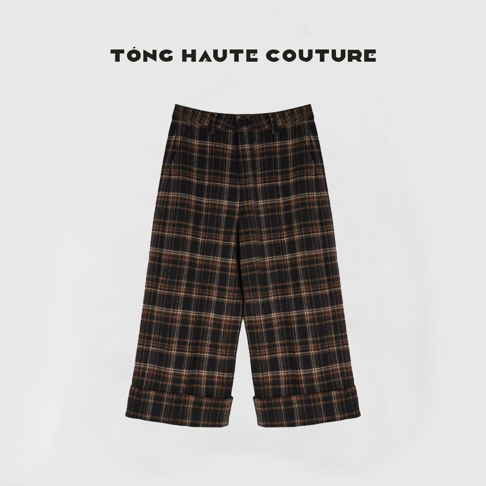 【玫屿】25年新羊毛+特丽纶高级感百搭格子时尚休闲裤 YK126