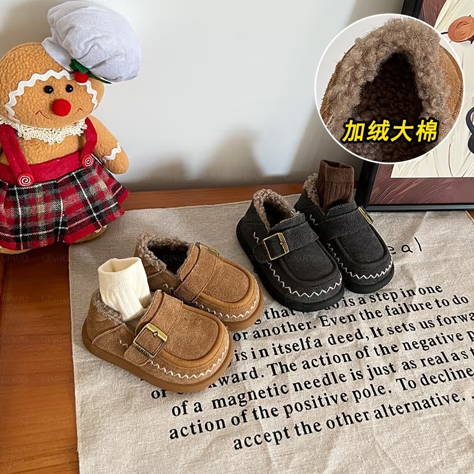 Gin运动德训儿童鞋2025冬季新款儿童德训鞋男宝软底学步鞋0889M