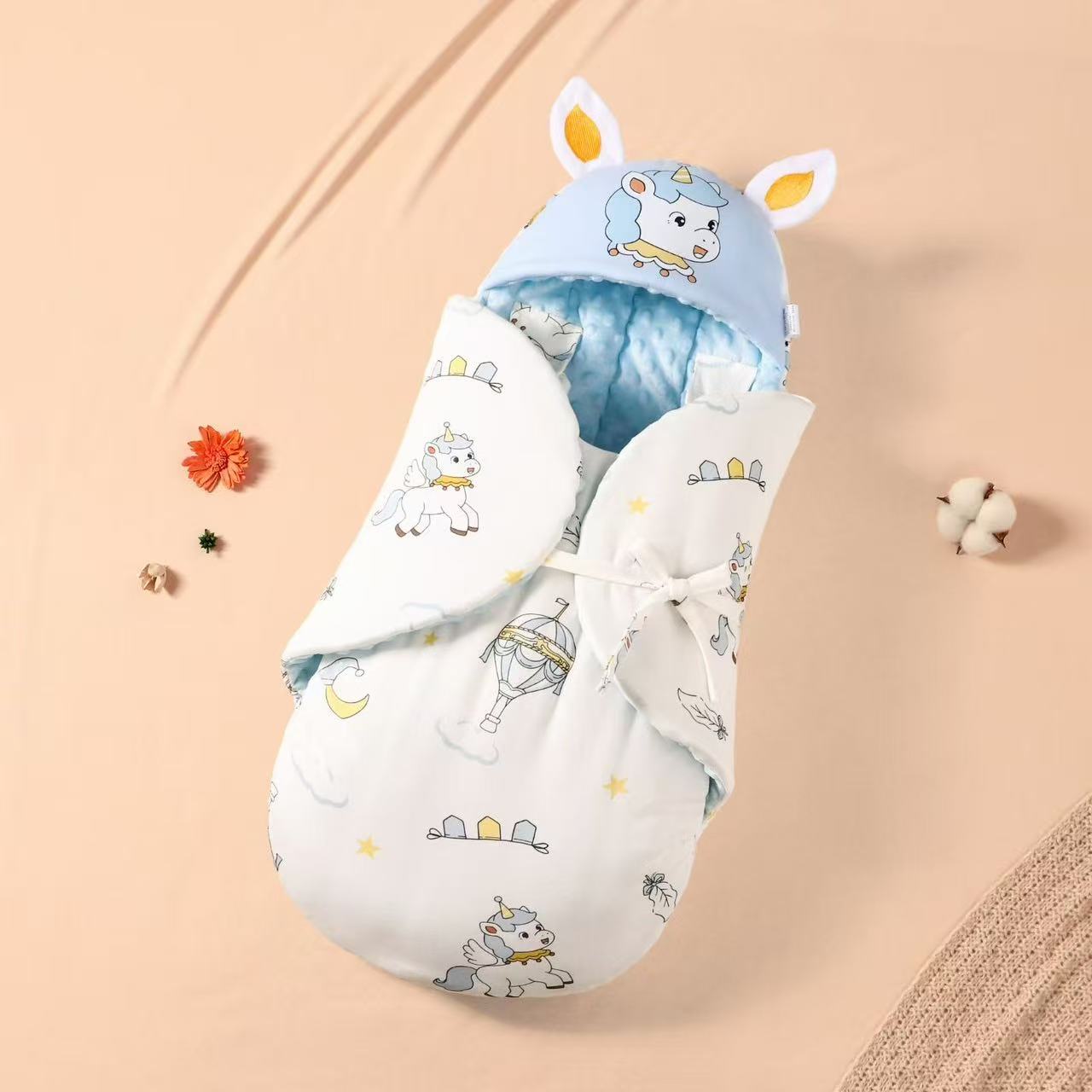 新生儿包被纯棉防踢被睡袋春秋冬季加厚宝宝抱被婴儿防惊跳包裹单